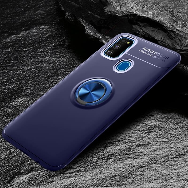 Samsung - Galaxy M30s Zebana Yüzüklü Silikon Kılıf - Mavi