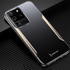 Samsung - Galaxy S20 Ultra Zebana Metal Mitras Kılıf (Silikon Kenar) - Gold
