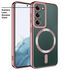 Samsung - Galaxy S22 Zebana Glint Silikon Kılıf (Kablosuz Şarj Destekli) - Rose Gold