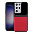 Samsung - Galaxy S22 Ultra Zebana Lens Deri Kılıf - Kırmızı