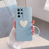 Samsung - Galaxy S22 Ultra Zebana Kalpli Love Silikon Kılıf - Açık Mavi