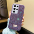 Samsung - Galaxy S22 Ultra Zebana Taşlı Star Glitter Silikon Kılıf - Derin Mor