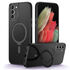 Samsung - Galaxy S22 Zebana First Class Standlı Silikon Kılıf Kablosuz Şarj Destekli - Siyah