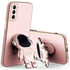 Samsung - Galaxy S22 Zebana Standlı Astronot Silikon Kılıf - Rose Gold