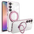 Samsung - Galaxy S23 FE Zebana Manyetik Standlı Most Silikon Kılıf (Kablosuz Şarj Destekli) - Rose Gold