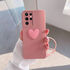Samsung - Galaxy S23 Ultra Zebana Kalpli Love Silikon Kılıf - Rose Gold