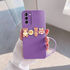 Samsung - Galaxy S24 FE Zebana Love Bear Silikon Kılıf - Pembe - Lila