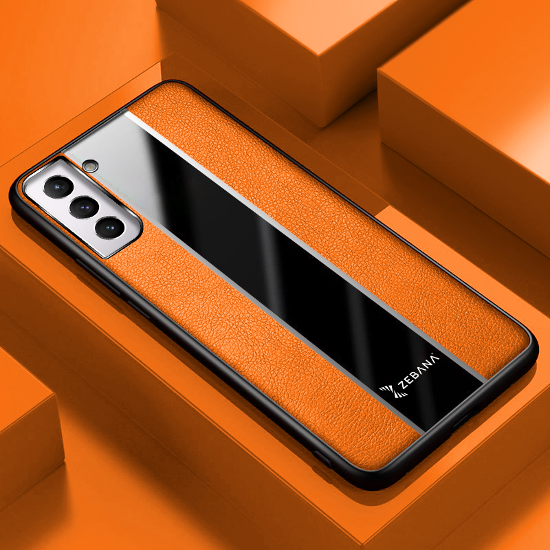 Samsung - Galaxy S24 Plus Zebana Premium Deri Kılıf - Turuncu