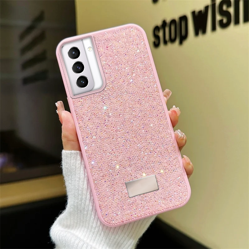Samsung - Galaxy S24 Plus Zebana Taşlı Star Glitter Silikon Kılıf - Pembe