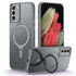 Samsung - Galaxy S24 Zebana First Class Standlı Silikon Kılıf Kablosuz Şarj Destekli - Gri