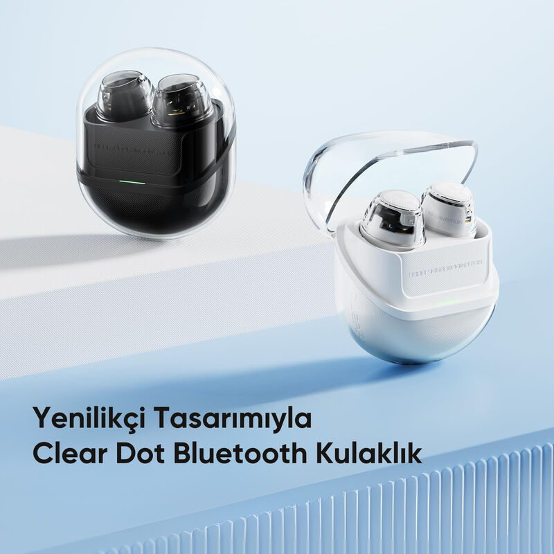 SoundPEATS Clear Dot TWS Bluetooth 5.3 Kablosuz Kulaklık - Çift Mikrofonlu AI Aramada Gürültü Azaltma Özellikli - Beyaz