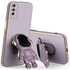 Vivo - Y20 Zebana Standlı Astronot Silikon Kılıf - Lila