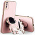 Vivo - Y20S Zebana Standlı Astronot Silikon Kılıf - Rose Gold