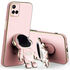 Vivo - Y21s Zebana Standlı Astronot Silikon Kılıf - Rose Gold