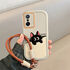 Xiaomi - Mi 11T Zebana El Bilekli Cat and Puppy Silikon Kılıf - Krem Rengi