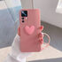 Xiaomi - Mi 12T Pro Zebana Kalpli Love Silikon Kılıf - Rose Gold