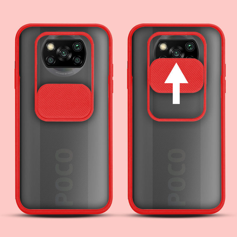 Xiaomi Poco X3 Pro Kılıf Kırmızı Kamera Lens Korumalı Kılıf 4147