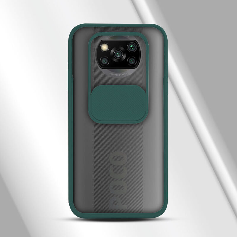 Xiaomi Poco X3 Pro Kılıf Yeşil Kamera Lens Korumalı Kılıf 7808