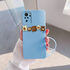 Xiaomi - Redmi Note 10S Zebana Love Bear Silikon Kılıf - Kahverengi - Açık Mavi