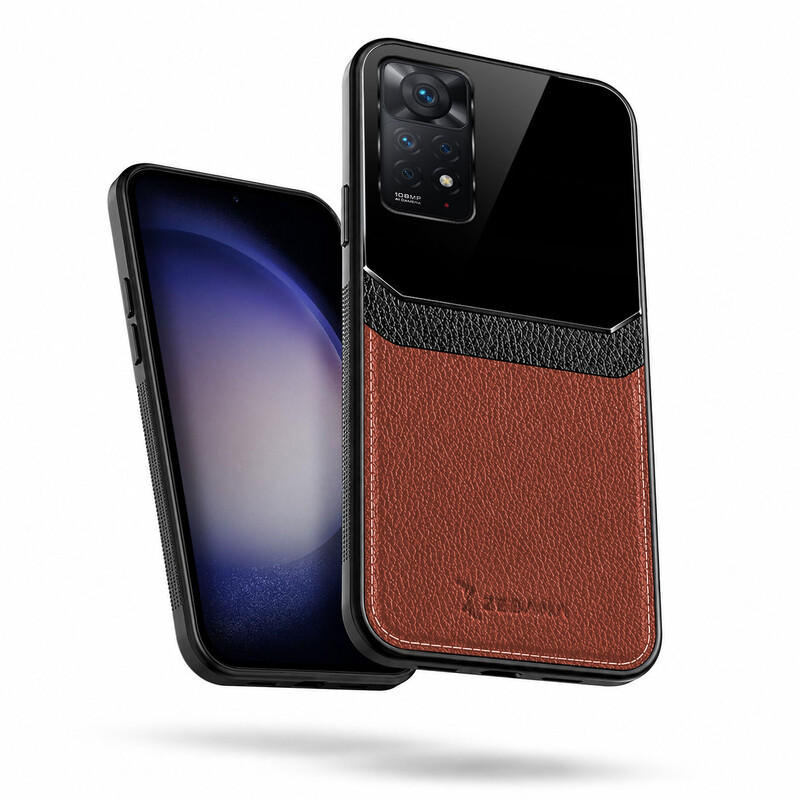 Xiaomi Redmi Note 11 Pro Uyumlu Zebana Lens Deri Kahverengi Kılıf