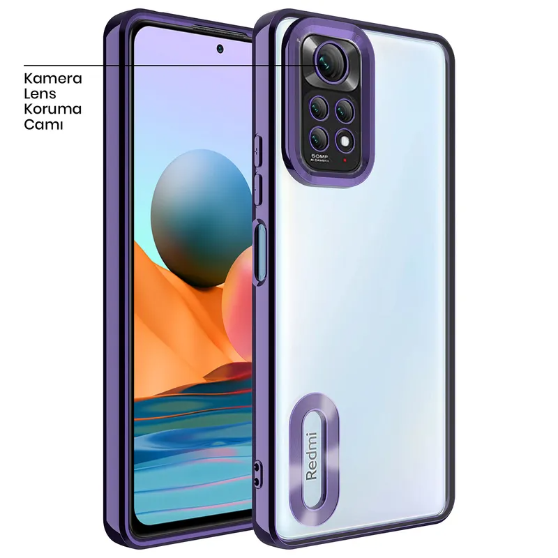Xiaomi Redmi Note 11 Pro Uyumlu Zebana Glint Silikon Derin Mor Kılıf