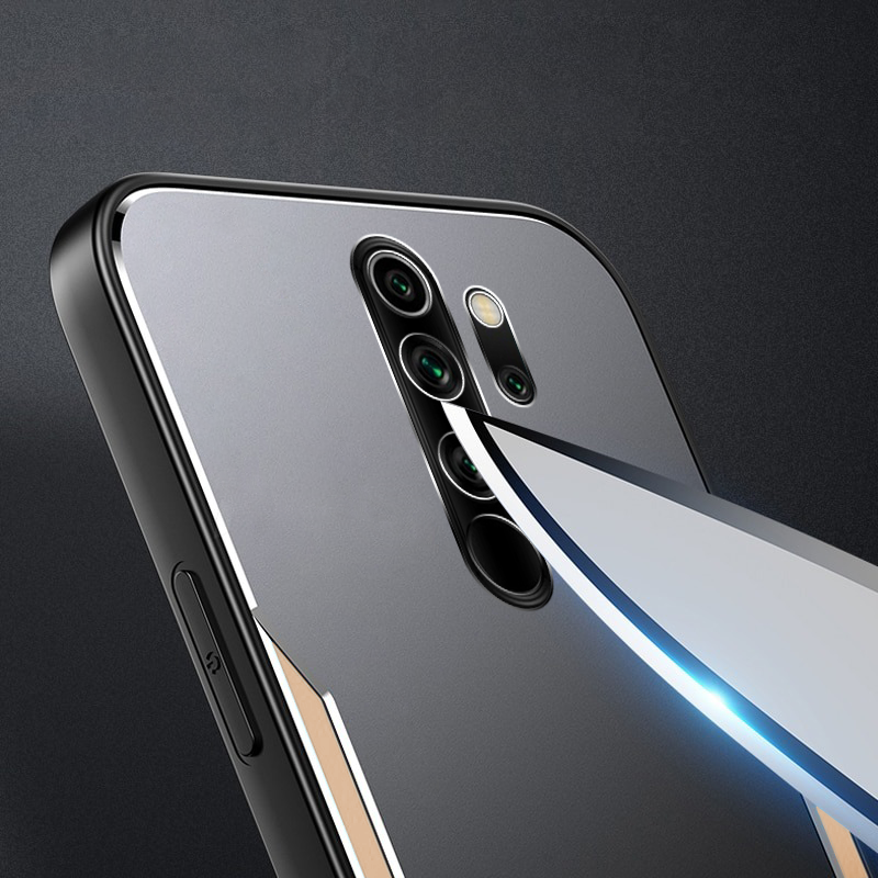 Xiaomi Redmi Note 8 Pro Kılıf Gold Zebana Metal Mitras Kılıf Silikon Kenar 7208