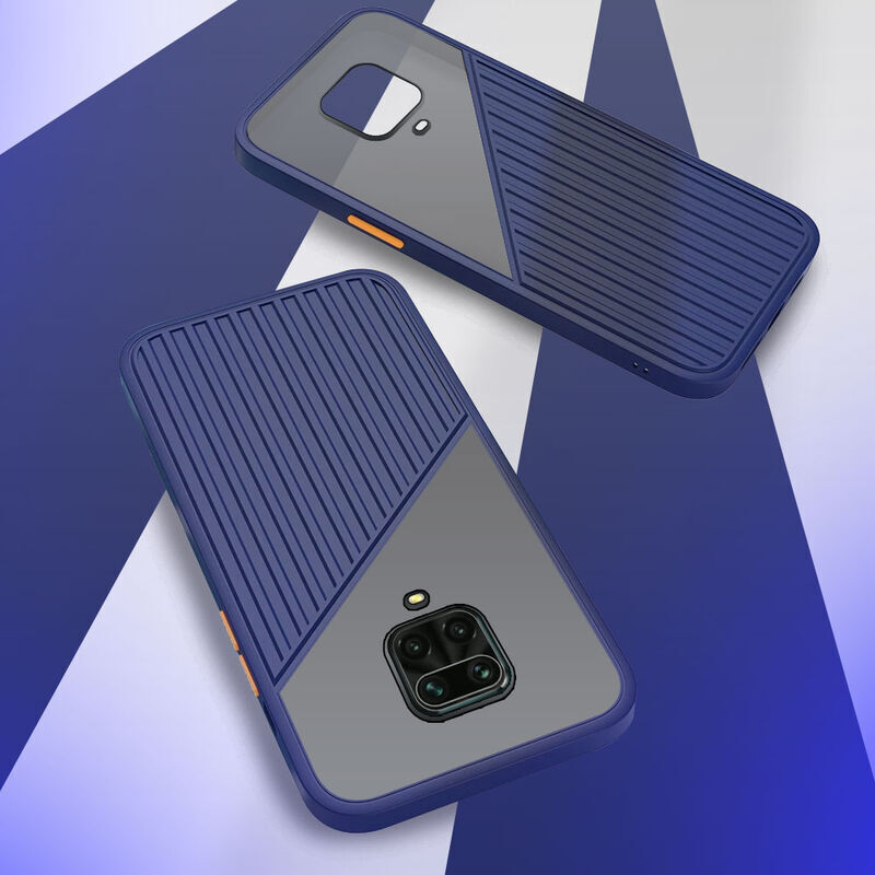 Xiaomi Redmi Note 9s Kılıf Mavi Zebana Striped Silikon Kılıf 7702