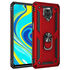 Xiaomi - Redmi Note 9 Pro Max Panzer Yüzüklü Kılıf - Kırmızı