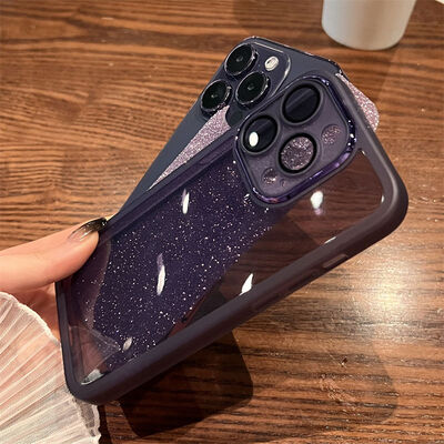 Oppo - Reno 4 Lite Zebana Işıltım Silikon Kılıf - Kamera Lens Korumalı - Açık Mavi