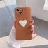 Apple - iPhone 15 Plus Zebana Kalpli Love Silikon Kılıf - Kahverengi