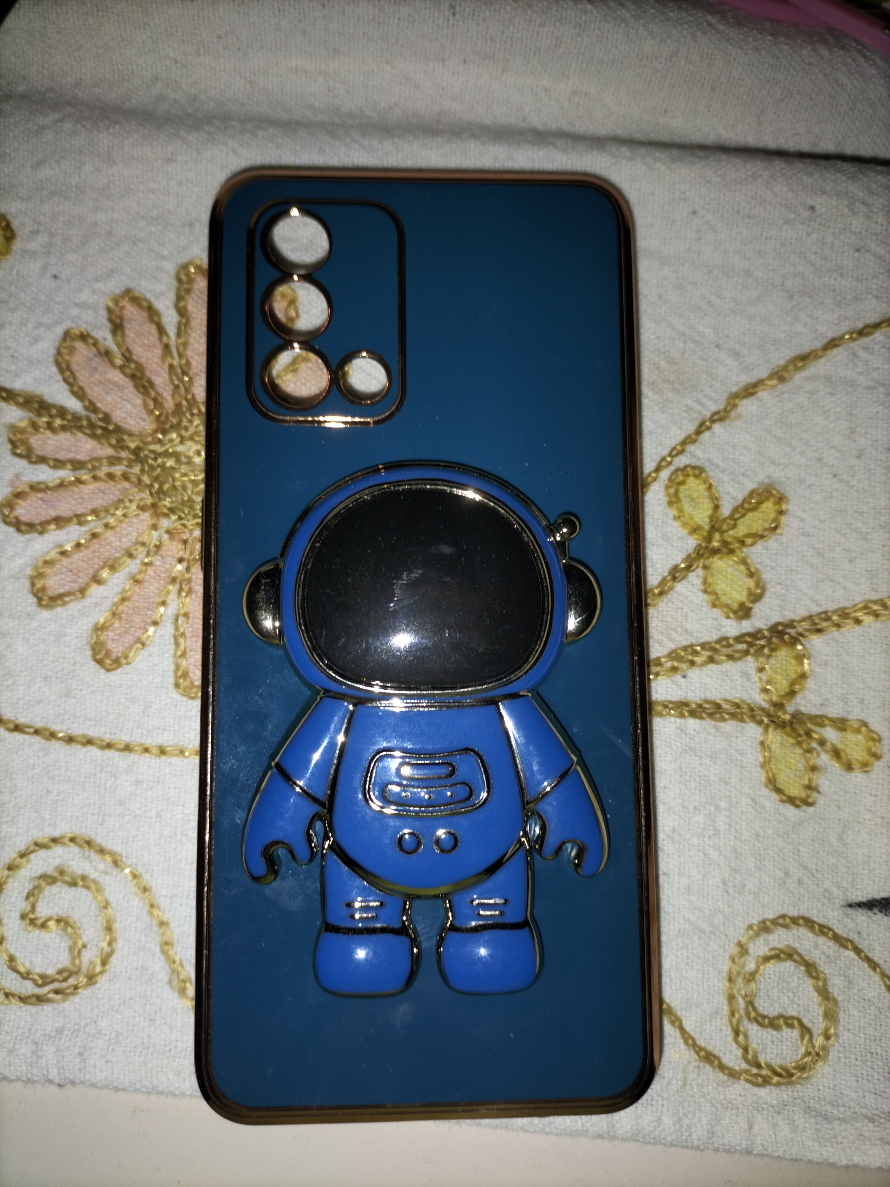Xiaomi - Poco X5 Pro 5G Zebana Standlı Astronot Silikon Kılıf - Açık Mavi