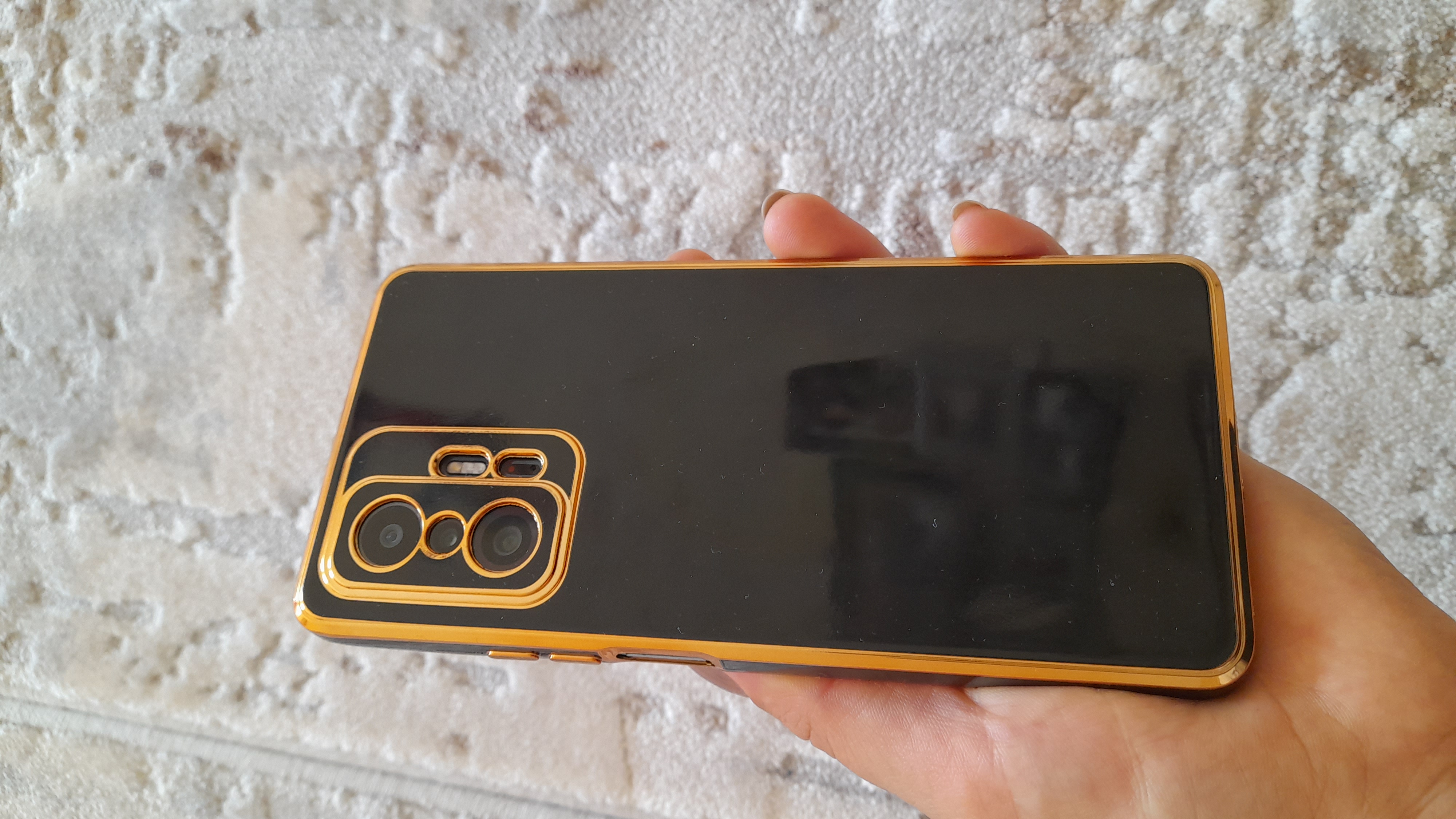Xiaomi - Mi 11T Pro Zebana Golden Silikon Kılıf - Siyah