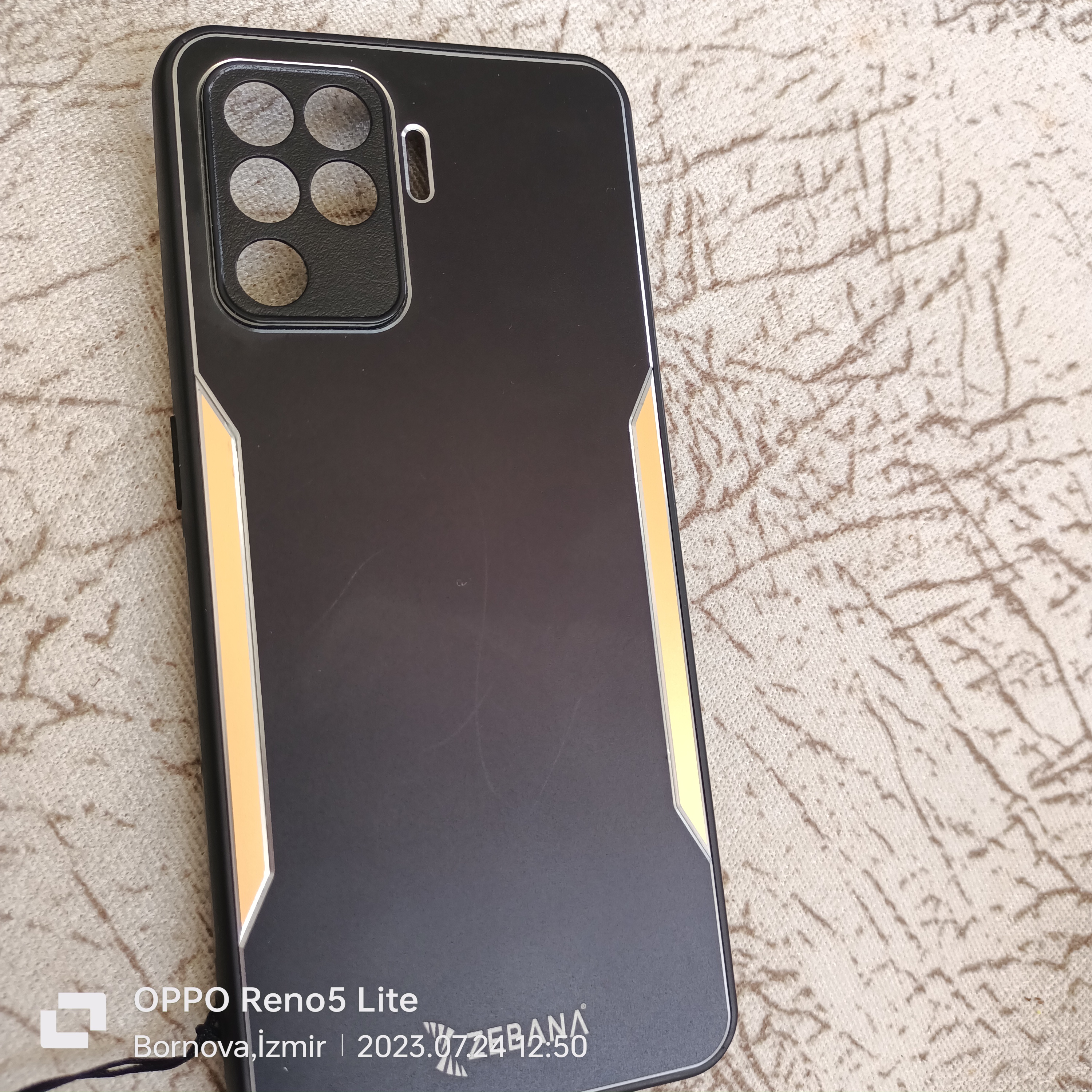 Samsung - Galaxy A53 5G Zebana Metal Mitras Kılıf (Silikon Kenar) - Mavi