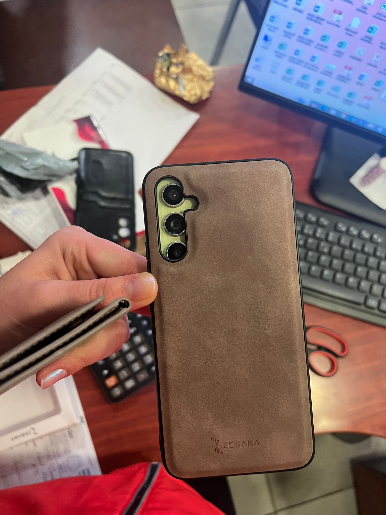 Samsung - Galaxy A06 Zebana 2in1 Elite Class Cüzdanlı Deri Kılıf - Siyah